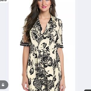 Zara Black and White Patterned Dress